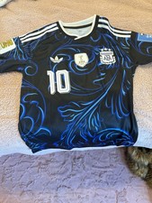 adidas Argentina Lionel Messi #10 Soccer Jersey Shirt, Black/Blue/White, S
