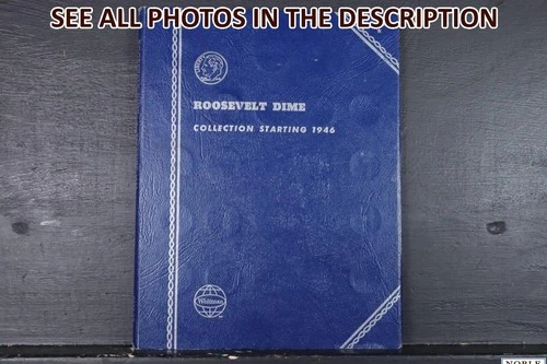 NobleSpirit (JL) $6 FV 60x Roosevelt Dime 1946-1975 Blue Book w/ 42x 90% Silver