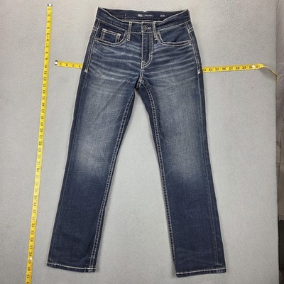 BKE Jeans Mens Blue Med Wash Jake Straight Stretch Denim Zip Fly Fits 27x29
