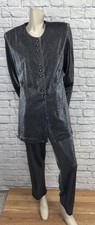 R M RICHARDS WOMEN'S 2 PIECE SPARKLY BLACK JACKET PANTS SET SIZE 14