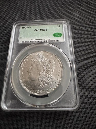 1904-O Morgan Silver Dollar CAC MS63 - 90% Silver