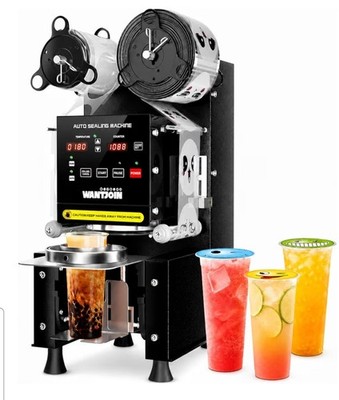 WantJoin Cup Sealing Machine Full Automatic Cup Sealer Machine 90/95mm Electric