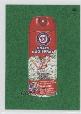 2016 Topps MLB Wacky Packages Grass-Colored Border Nationals Gnats Bug Spray 1n1