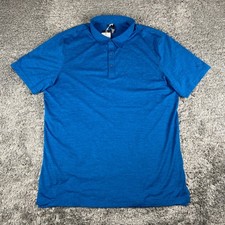 Adidas Ultimate365 Elevated Twistknit Polo Shirt Mens L Blue Golf Performance