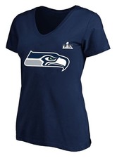 Jaxon Smith Njigba Granatowy T-shirt z dekoltem w serek Damski Rozmiar L Seattle Seahawks Superbowl
