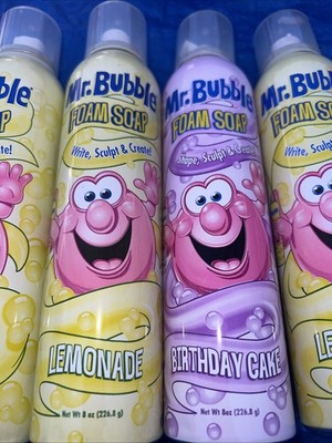 Mr. Bubble Foam Soap Birthday Cake Lemonade Lot Of 6 Doodle LIMITED EDITION!