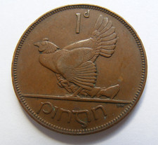 Ireland 1933 One Penny Coin Old Irish 1d Nice Example Good Details