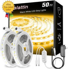 Warm White LED Strip Lights 50Ft, Led Lights Strip Dimmable Bright 24V 3000K,900