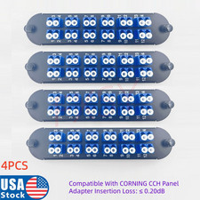 4Pcs Fiber Optical Adapter Panel 12 LC Duplex SM Compatible CORNING CCH-CP24-A9