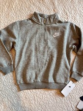 Nike Unisex Kids' Grey Half-Zip Sweatshirt Size 7 741