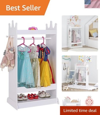 Princess-Themed Kids Dress-Up Center with Storage & Mirror - 15 D x 25 W x 45 H
