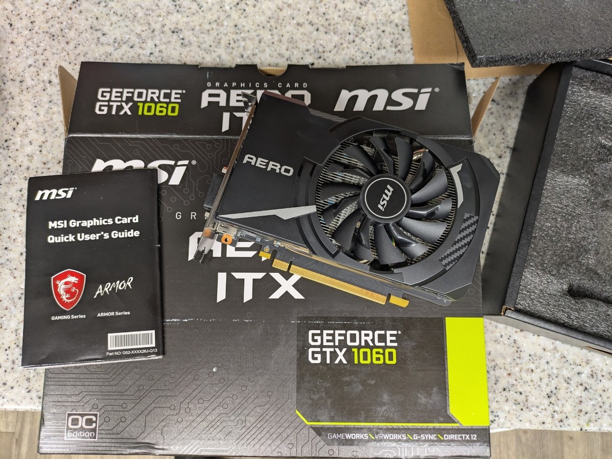 MSI GeForce GTX 1060 AERO ITX OC 6G GDDR5 High Profile Graphics