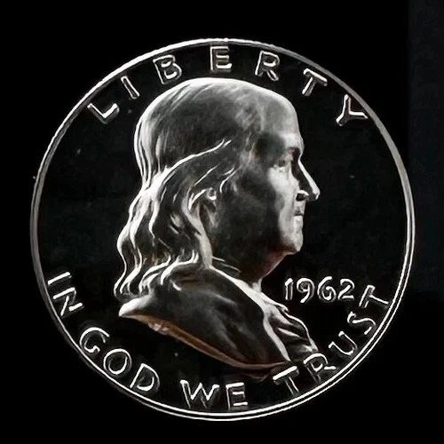 1962 US MINT FRANKLIN 90% SILVER HALF DOLLAR GEM PROOF! ML563