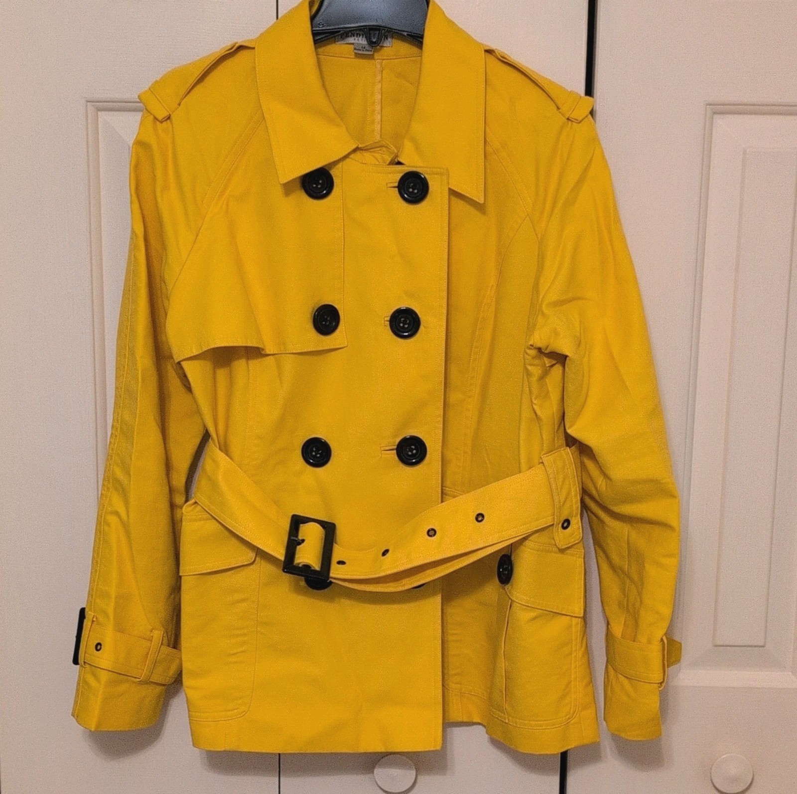 Pendleton Petite Yellow Double-Breasted Belted Li… - image 1