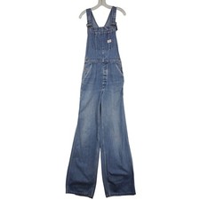 Vintage 70's JCPenney Big Mac Square Back Blue Denim Carpenter Bib Overall 28x32