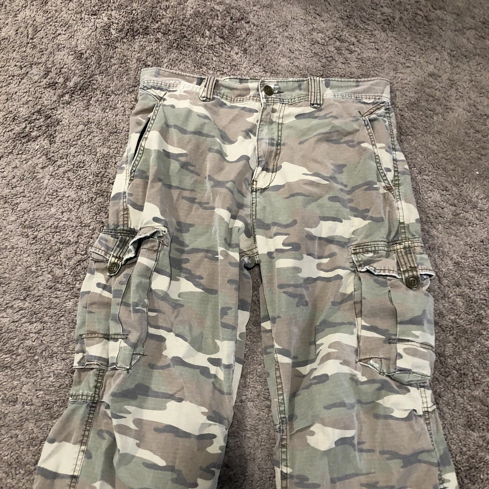 Pantalones cargo camuflados vintage Lucky Brand para hombre talla 34 paracaidista del ejército Y2K holgados Foto 4 de 4