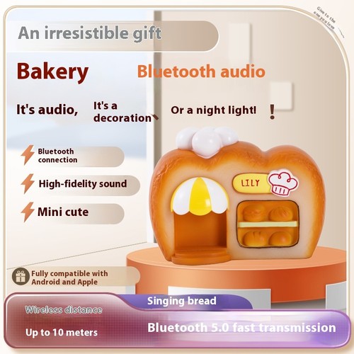 Enceinte Bluetooth Boulangerie LED Lumineuse - Carte TWS FM TF Créative USB Audio - Photo 2 sur 6