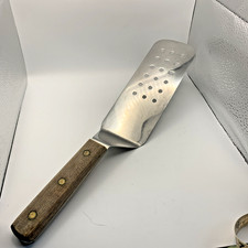 Dexter PS8698 8"x3" Perforated Spatula Turner Stainless Steel Wood Riveted