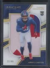 2025 Panini Immaculate Football Abdul Carter #CIRJ-ACR RC Clearly Jersey /99