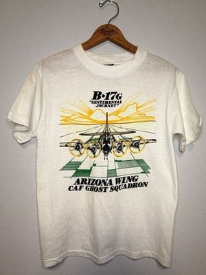 Vintage 80s B-17G Sentimental Ghost Squadron T-Shirt Item 0312