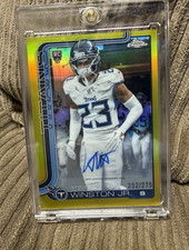 Topps 2025 Chrome Football Kevin Winston Jr. RA-KW Auto /275 Titans RC