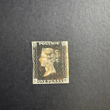 Penny Black 1840 Great Britain Queen Victoria SG1 First Stamp Red Maltese Cross
