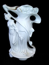 Antique Art Nouveau dressing table hat pin/ floral vase. 6.75 h. Perian Glass