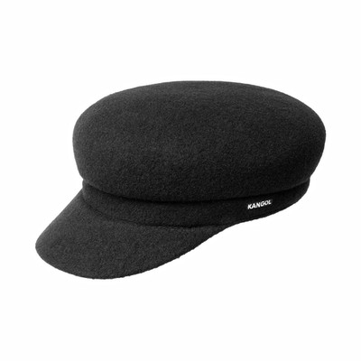 Kangol Enfield Black Peaked Cap Hat Men's XL Solid Pattern Classic Kangol Cap
