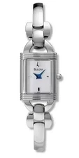 Bulova Women's Watch stailess steel Rectangular Mother of Pearl dial 96T41