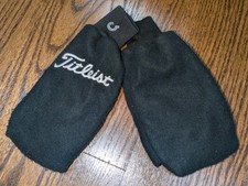 Set Of 2 Titleist Vintage Fleece Golf Club Head Covers Black Soft Simple Gloves 