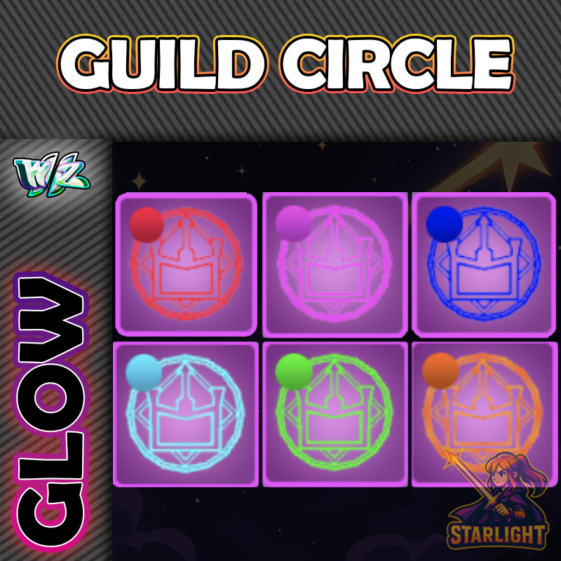 ROBLOX WORLD ZERO - 6 PACK - GUILD CIRCLE - GLOW HEX ITEMS