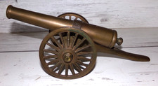 Vtg 12 1/2" Brass Black Powder Signal Cannon 9 1/4" Barrel Muzzleloader Heavy