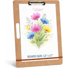 Large 13x17 Inch Artist Drawing Board with Handle, Portable Wooden Sketch