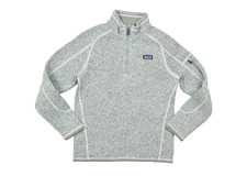 Patagonia Better Sweater 1/4 Zip Fleece Pullover Grey Boys L Polyester Solid