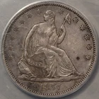 1877-S Liberty Seated Half Dollar ANACS AU-53