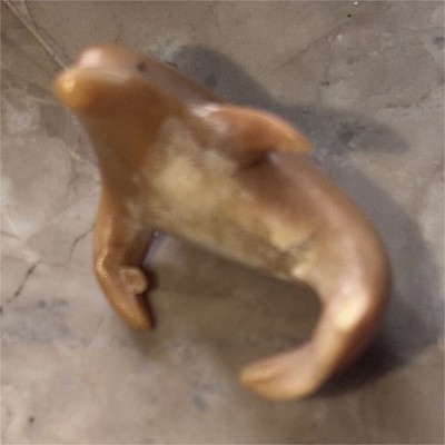 Small Brown Dolphin Figurine Mini Sculpture Collectible Detailed Animal Decor