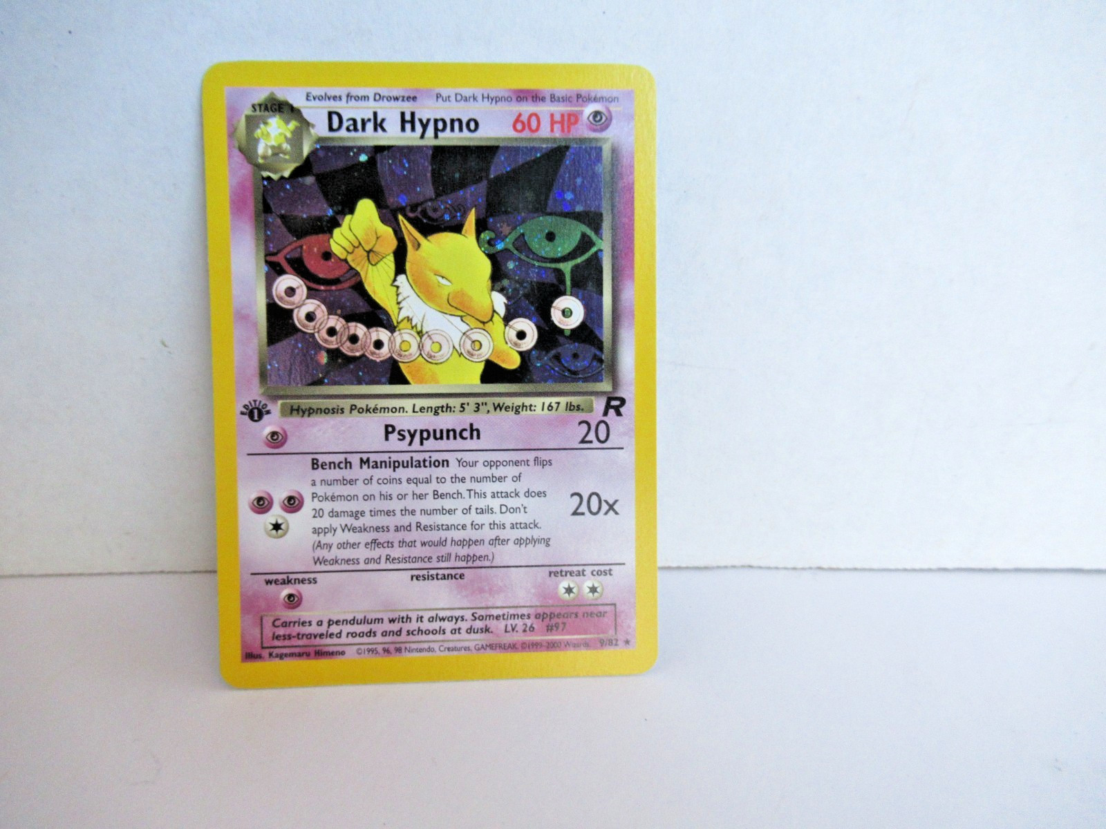 Pokemon Team Rocket Dark Hypno 1st Edition 9/82 Holo Rare SWIRL