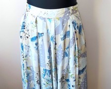 Vintage 90s Floral Pleated Maxi Skirt: Retro Rayon Skirt Boho romantic M