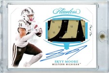 2022 Panini Flawless Collegiate Skyy Moore 1/1 Platinum Rookie Patch Auto #150