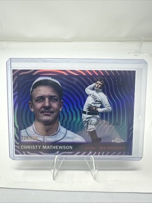 Topps 2025 Chrome Christy Mathewson Purple Vibrations 228/250 #498 Giants