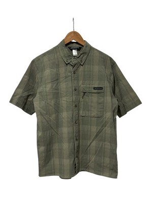 Vintage Kathmandu plaid hiking button up shirt olive green Men s size medium