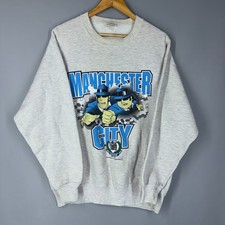 VINTAGE RARE MANCHETSER CITY FOOTBALL CENTERARY 1994 NUTMEG SWEATER THE BLUES