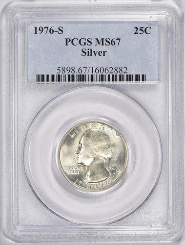 1976-S Silver Bicentennial Quarter, PCGS MS67