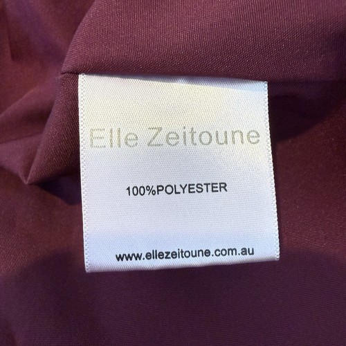 Elle Zeitoune Jayee Halter Gown Dress Burgundy Pleated Satin - Picture 11 of 12