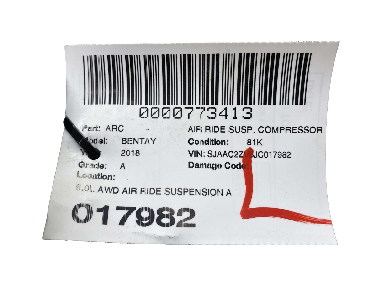 Bentley Bentayga 2015-2020 Air spring