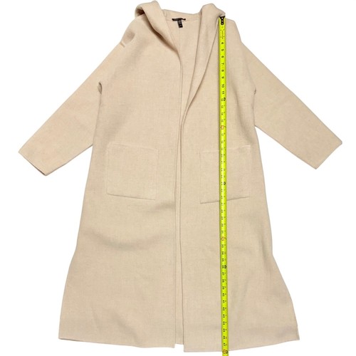 EILEEN FISHER Doubleface Wool Cloud Hooded Coat Women's XS Almond Color