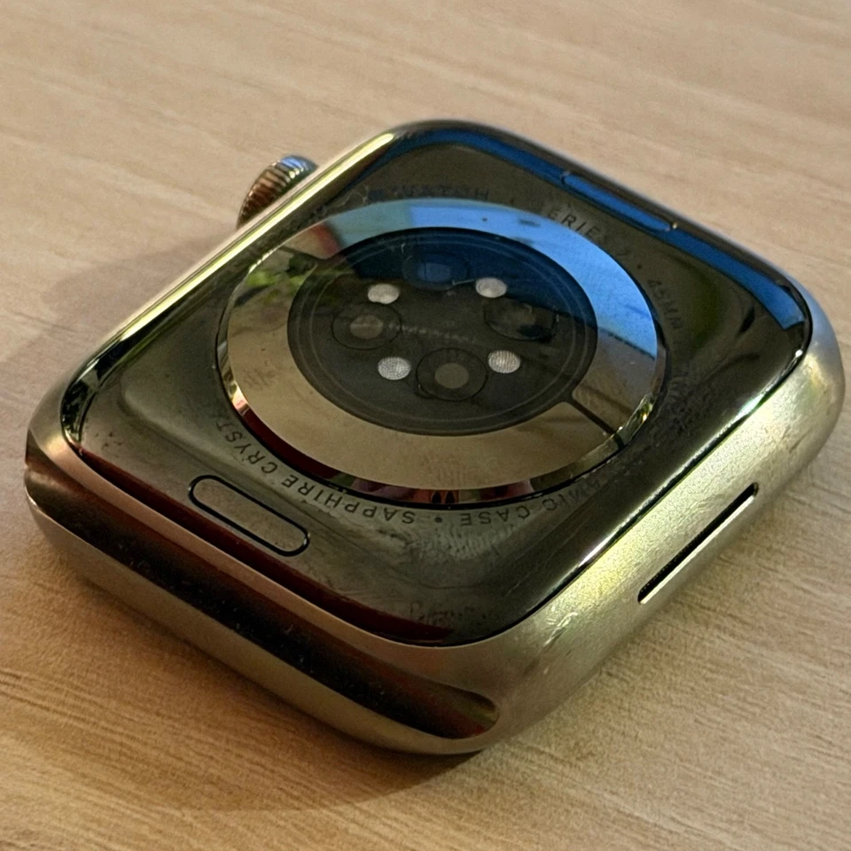 Apple Watch Series 7 45 Edition Titan Natural + Original Leder Armband Cellular - Bild 3 von 4