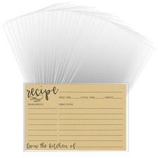 HVSWLY 100PCS 3x5 Recipe Card Protectors,Clear 3 x 5 inches, Clear