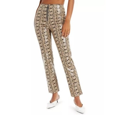 Danielle Bernstein Faux-Snakeskin High Rise Pants Size 2 NWT