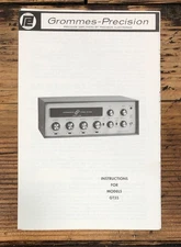 Grommes Precision Model GT35 Amplifier Owners / User Manual *Original*